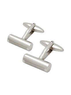 Lindenmann Manschettenknöpfe Mit Mattem Streifen - Silber