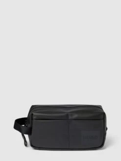 HUGO Kulturtasche Mit Label-Patch Modell 'Quantum' - Schwarz