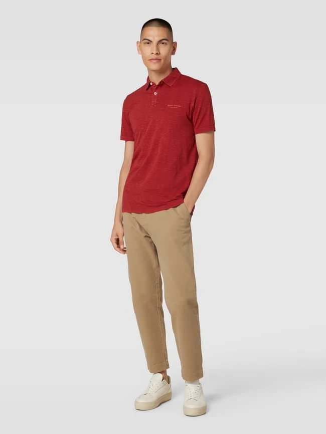 Marc O'Polo Poloshirt Aus Baumwolle Mit Label-Detail - Rostrot 1 Marc O'Polo Poloshirt Aus Baumwolle Mit Label-Detail - Rostrot
