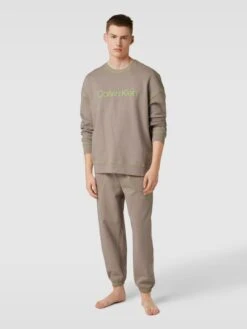 Calvin Klein Underwear Sweatshirt Mit Kontrastnähten Modell 'FUTURE' - Taupe