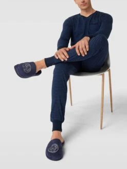 Gant Hausschuhe Mit Label-Stitching Modell 'CREST' - Marineblau