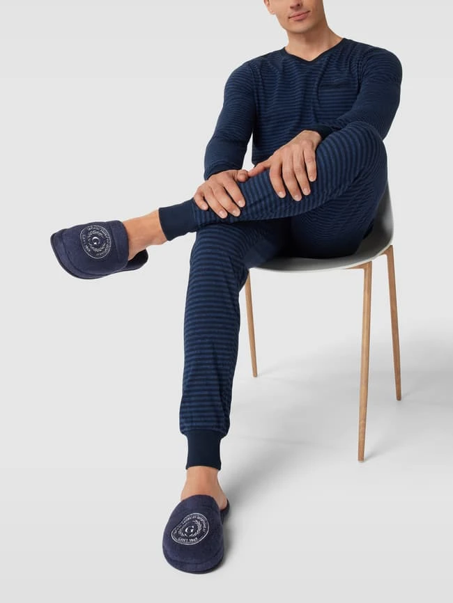 Gant Hausschuhe Mit Label-Stitching Modell 'CREST' - Marineblau 1 Gant Hausschuhe Mit Label-Stitching Modell 'CREST' - Marineblau
