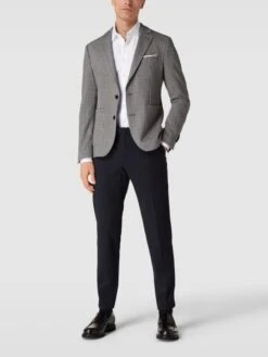 Cinque Regular Fit Sakko Mit Hahnentrittmuster Modell 'Dati' - Schwarz