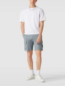 Calvin Klein Jeans Cargoshorts Mit Label-Stitching - Mittelgrau