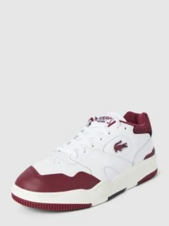 Lacoste Sneaker Aus Echtem Leder In Two-Tone-Machart - Bordeaux Rot