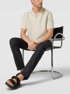 BOSS Slim Fit Hose Mit Label-Details - Marineblau