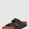 Birkenstock Slides Mit Dornschließe Modell 'Arizona' - Hellgrau
