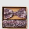 Prince Bowtie Fliege Und Einstecktuch Im Set Mit Allover-Muster - Bordeaux Rot