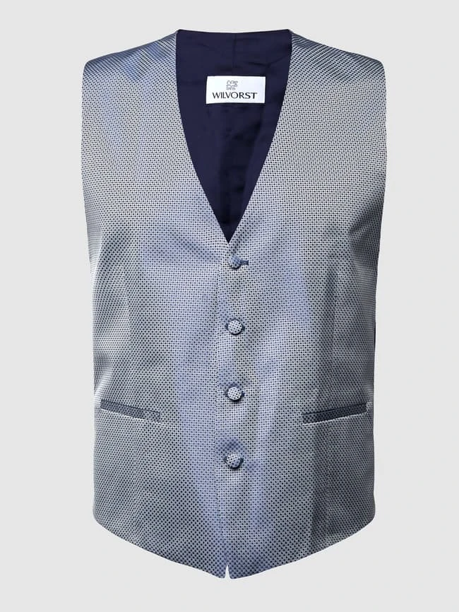 Wilvorst Weste Mit Allover-Muster - Blau 1 Wilvorst Weste Mit Allover-Muster - Blau