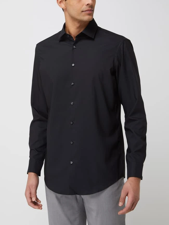 Jake*s Regular Fit Business-Hemd Mit Stretch-Anteil - Schwarz 4 Jake*s Regular Fit Business-Hemd Mit Stretch-Anteil - Schwarz – Bild 4