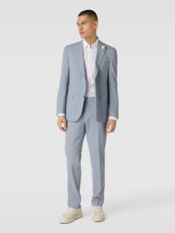 Carl Gross Anzughose Mit Allover-Muster Modell 'Shiver' - Hellblau