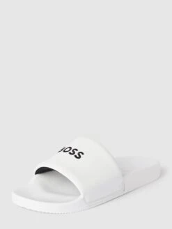 BOSS Slides Mit Label-Stitching Modell 'Reese' - Weiß