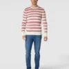 Tom Tailor Strickpullover Mit Streifenmuster Modell 'printed Stripe Knitter' - Rosé