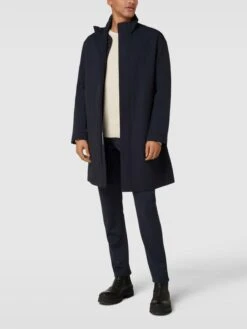 Emporio Armani Mantel Mit Stehkragen Modell 'Travel Standup Trench' - Marineblau