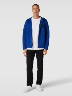 BOSS Green Sweatjacke Mit Strukturmuster Modell 'Savion' - Royalblau