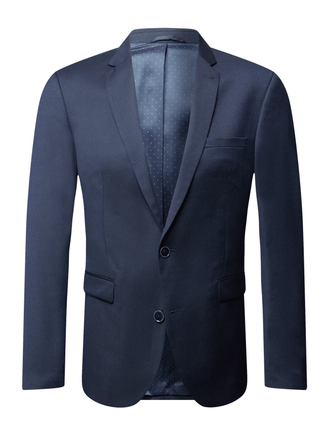 MCNEAL Slim Fit 2-Knopf-Sakko Mit Webmuster - Marineblau 2 MCNEAL Slim Fit 2-Knopf-Sakko Mit Webmuster - Marineblau – Bild 2