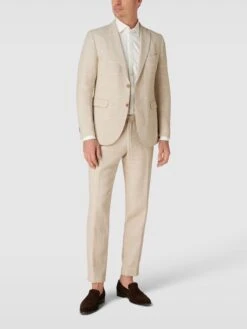 CG - Club Of Gents Slim Fit 2-Knopf-Sakko Mit Kissing Buttons - Sand