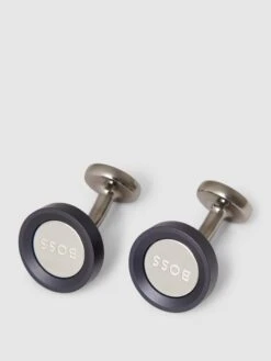 BOSS Manschettenknöpfe Mit Kontrasteinsatz Modell 'OLLI' - Marineblau