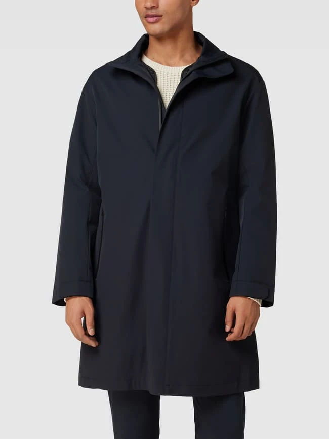 Emporio Armani Mantel Mit Stehkragen Modell 'Travel Standup Trench' - Marineblau 4 Emporio Armani Mantel Mit Stehkragen Modell 'Travel Standup Trench' - Marineblau – Bild 4