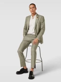 CG - Club Of Gents Slim Fit Chino Mit Strukturmuster Modell 'Paco' - Grün