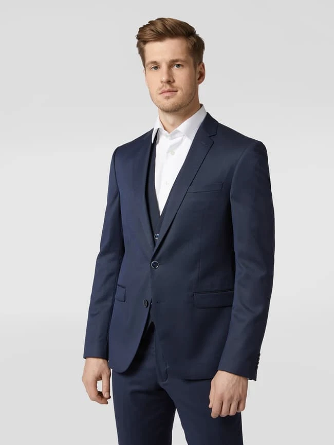MCNEAL Slim Fit 2-Knopf-Sakko Mit Webmuster - Marineblau 4 MCNEAL Slim Fit 2-Knopf-Sakko Mit Webmuster - Marineblau – Bild 4