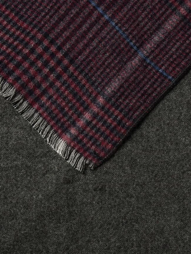 Christian Berg Men Schal Mit Glencheck-Muster - Bordeaux Rot 3 Christian Berg Men Schal Mit Glencheck-Muster - Bordeaux Rot – Bild 3
