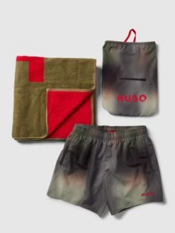 HUGO Beach Set Inklusive Badehose Und Handtuch Modell 'CRUISE' - Olivgrün