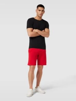 Christian Berg Men Sweatshorts Aus Baumwolle Mit Label-Detail - Rot