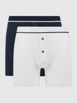 Schiesser Trunks Mit Stretch-Anteil Modell 'Retro Rib' - Dunkelblau