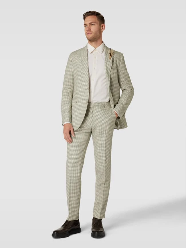 CG - Club Of Gents Slim Fit 2-Knopf-Sakko Mit Hahnentrittmuster Modell 'Paul' - Grün 1 CG - Club Of Gents Slim Fit 2-Knopf-Sakko Mit Hahnentrittmuster Modell 'Paul' - Grün