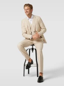 HUGO Anzughose Mit Feinem Muster Modell 'Hesten' - Beige