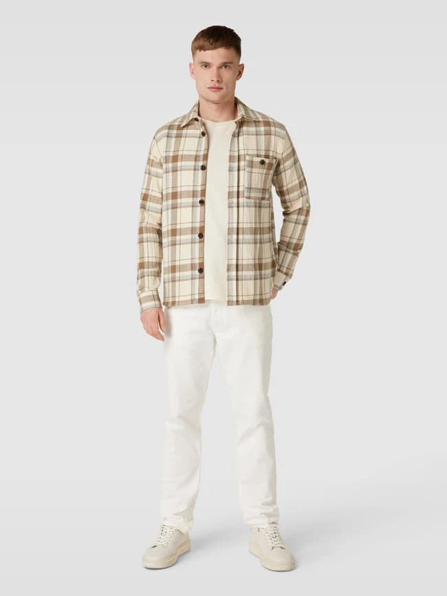 MOS MOSH Overshirt Mit Glencheck-Muster Modell 'David' - Ecru 1 MOS MOSH Overshirt Mit Glencheck-Muster Modell 'David' - Ecru