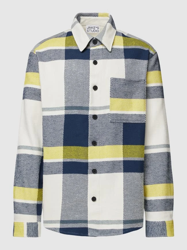 JAKE*S STUDIO MEN Hemdjacke Mit Tartan-Karo - Marineblau 2 JAKE*S STUDIO MEN Hemdjacke Mit Tartan-Karo - Marineblau – Bild 2