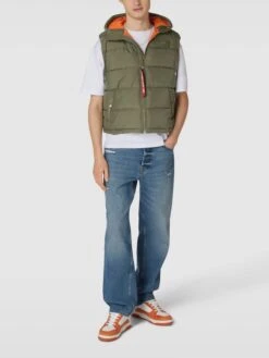 Alpha Industries Steppweste Mit Label-Detail - Olivgrün