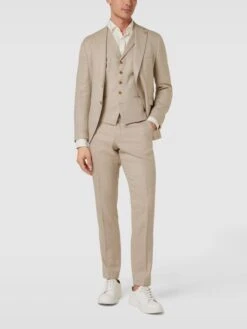 Wilvorst Anzugweste Mit Paspeltaschen - Beige