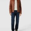 Milestone Steppjacke In Leder-Optik Modell 'Malik' - Mittelbraun