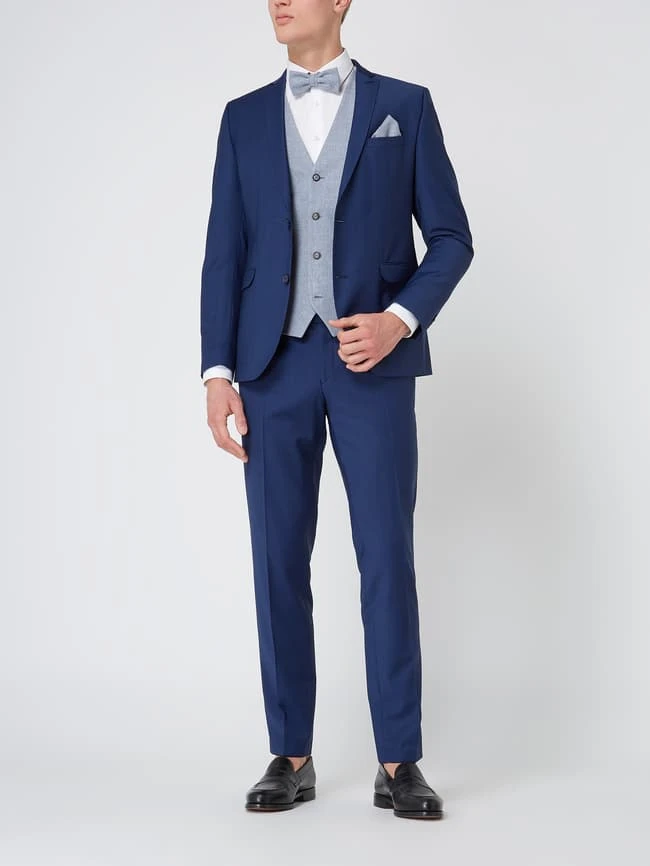 Prince Bowtie Weste, Fliege Und Einstecktuch Im Set - Blau 1 Prince Bowtie Weste, Fliege Und Einstecktuch Im Set - Blau