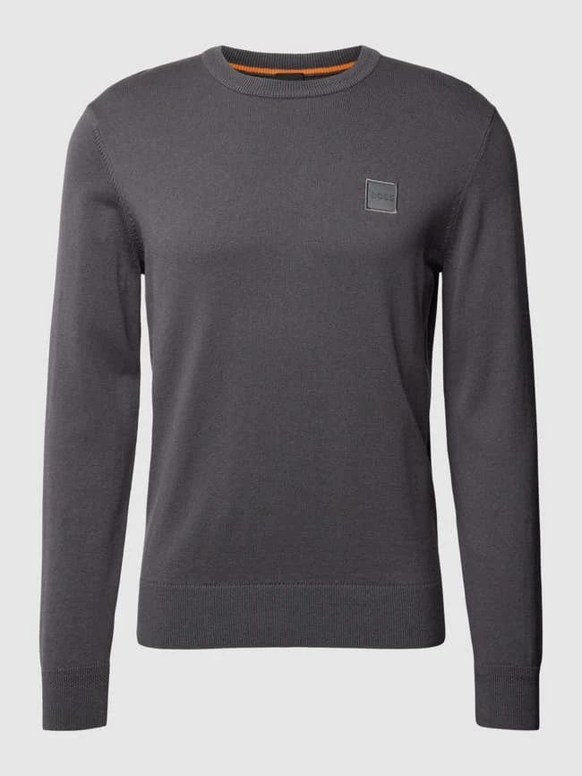 BOSS Orange Strickpullover Mit Label-Stitching Modell 'Kanovano' - Dunkelgrau 2 BOSS Orange Strickpullover Mit Label-Stitching Modell 'Kanovano' - Dunkelgrau – Bild 2