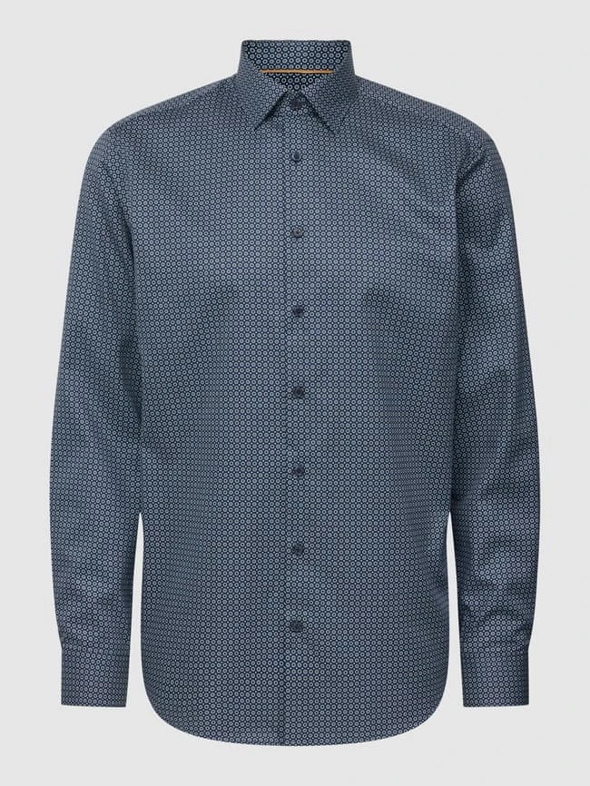Jake*s Regular Fit Business-Hemd Mit Feinem Allover-Muster - Marineblau 2 Jake*s Regular Fit Business-Hemd Mit Feinem Allover-Muster - Marineblau – Bild 2