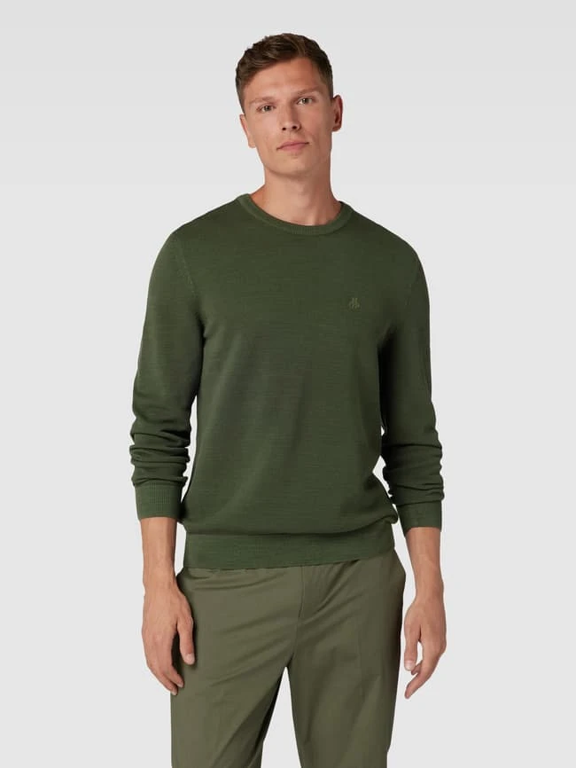 Marc O'Polo Strickpullover Mit Label-Stitching - Dunkelgrün 4 Marc O'Polo Strickpullover Mit Label-Stitching - Dunkelgrün – Bild 4