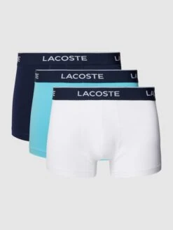 Lacoste Trunks Mit Elastischem Logo-Bund Im 3er-Pack - Aqua Blau
