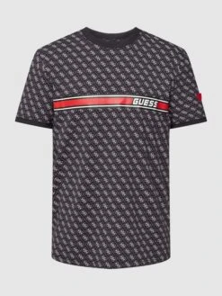 Guess Activewear T-Shirt Mit Allover-Logo Modell 'JAMEY' - Schwarz