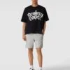 CHAMPION Sweatshorts Mit Label-Print - Hellgrau Meliert