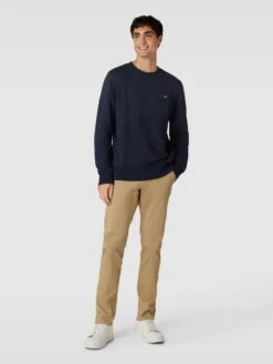 Gant Regular Fit Sweatshirt Mit Label-Stitching Modell 'SHIELD' - Marineblau