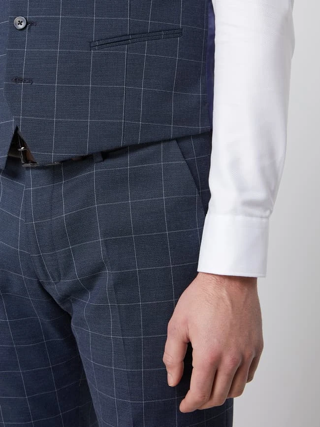 MCNEAL Slim Fit Weste Mit Gitterkaro Modell 'Emil' - Marineblau 3 MCNEAL Slim Fit Weste Mit Gitterkaro Modell 'Emil' - Marineblau – Bild 3