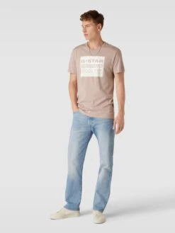 G-Star Raw T-Shirt Aus Baumwolle Mit Label-Detail Modell 'Bandana' - Beige