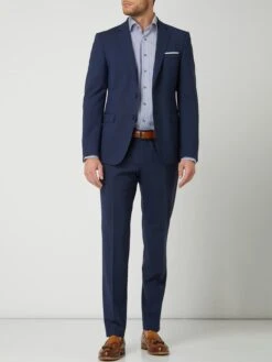 JOOP! Collection Slim Fit 2-Knopf-Sakko Mit Stretch-Anteil Modell 'Herby' - Marineblau
