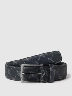 JOOP! Collection Gürtel Mit Leder-Anteil Und Allover-Muster - Anthrazit