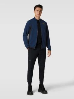 EA7 Emporio Armani Sweatjacke Mit Strukturmuster - Marineblau