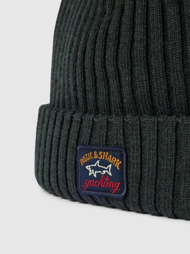 Paul&Shark Paul & Shark Mütze Aus Schurwolle Mit Label-Patch - Olivgrün 2 Paul&Shark Paul & Shark Mütze Aus Schurwolle Mit Label-Patch - Olivgrün – Bild 2